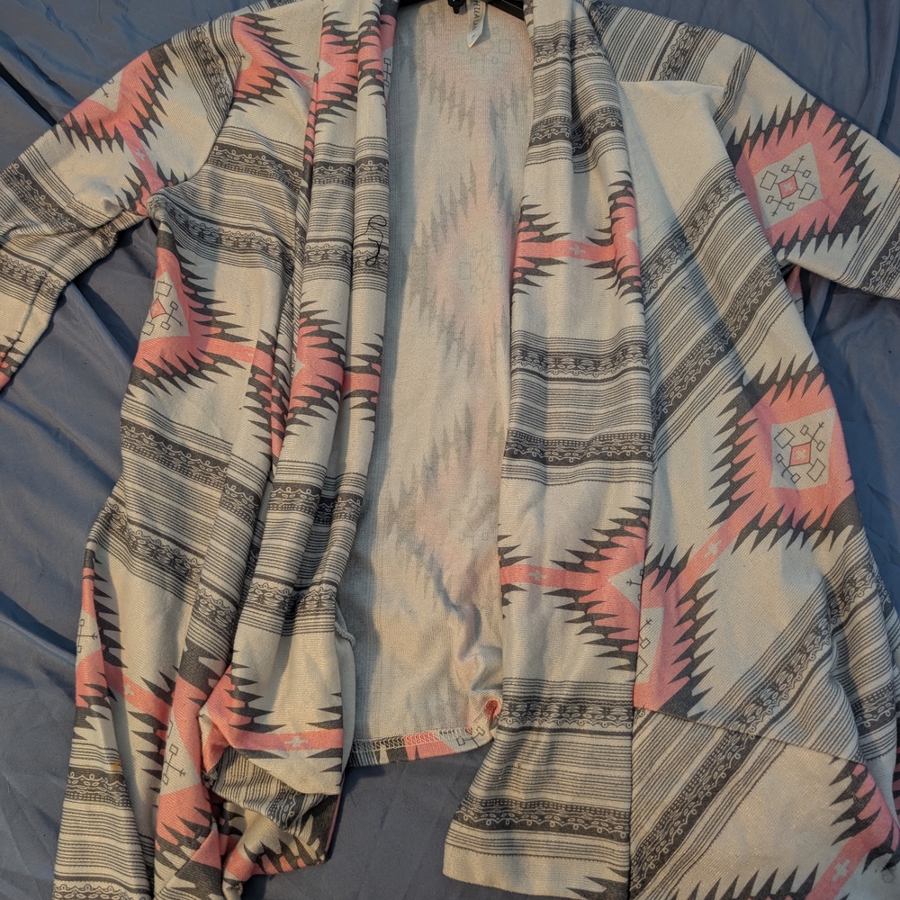 Aztec-Inspired Open Front Cardigan